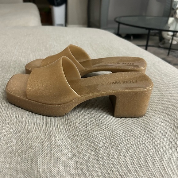 Steve Madden Tan Slide Sandals harlin heels - Picture 6 of 6